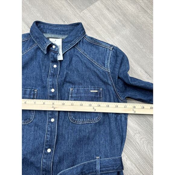 Mavi Womens Size Small Denim Jean Button Down Belted Long Sleeve Midi Dress NWT - Picture 7 of 9